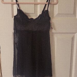 Cosmopolitan Black Lace Trim Lingerie 2 Pcs Set Babydoll